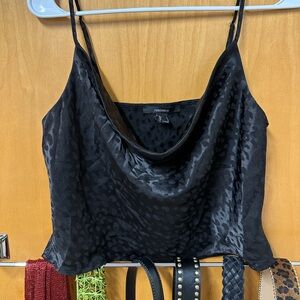 cheetah print cowl neck top